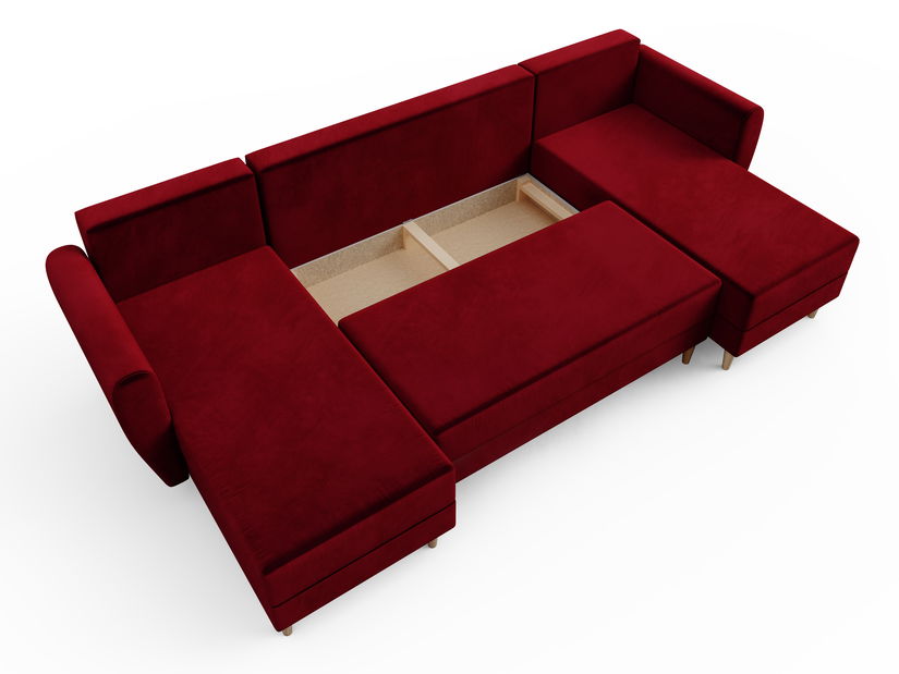 Rohová sedačka ve tvaru U Palermo (červená) (P)