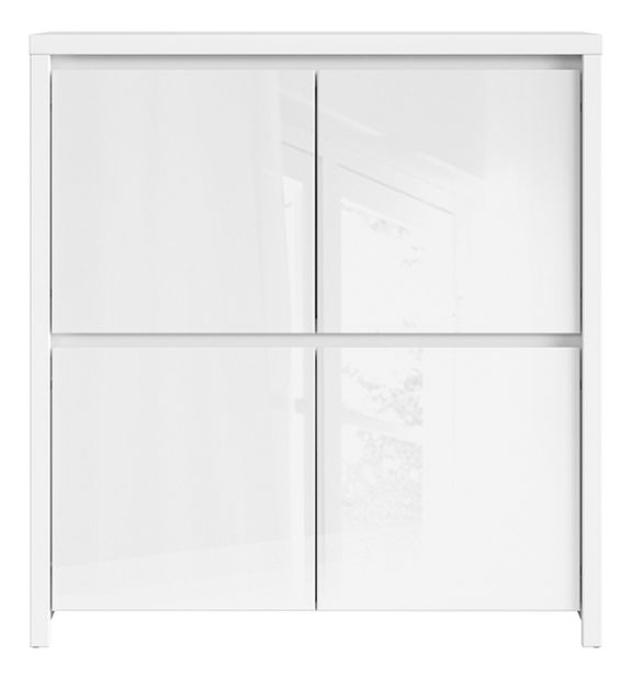 Skříňka BRW Kaspian KOM4D (bílá + lesk bílý)