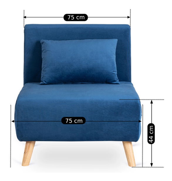 Rozkládací křeslo Motecacleta 1 (námořnická modrá)