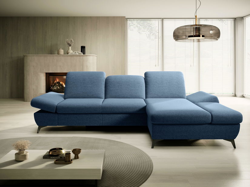 Rohová sedací souprava Harpie (modrá) (P)