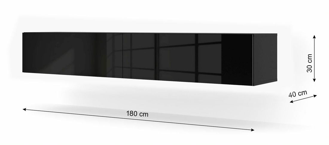 TV stolek/skříňka Banksy 180 (černá lesklá)