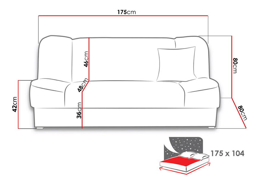Rozkládací pohovka s úložným prostorem Adelaide (Enjoy 12)