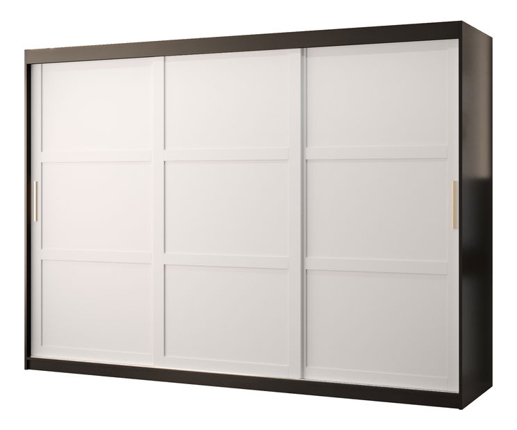 Šatní skříň Riven 1 250 (černá matná + bílá matná)