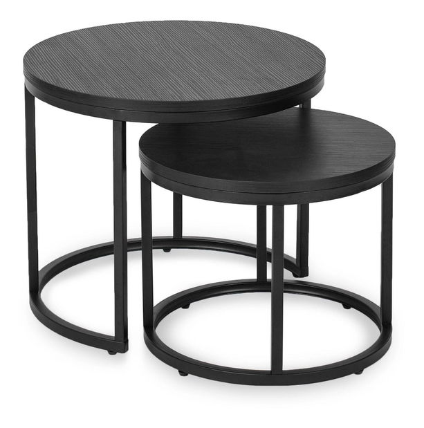 Set 2 konferenčních stolků Metacion (černá)