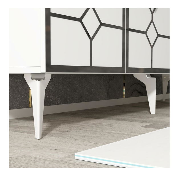 Skříňka Pivuti (bílá + stříbrná)