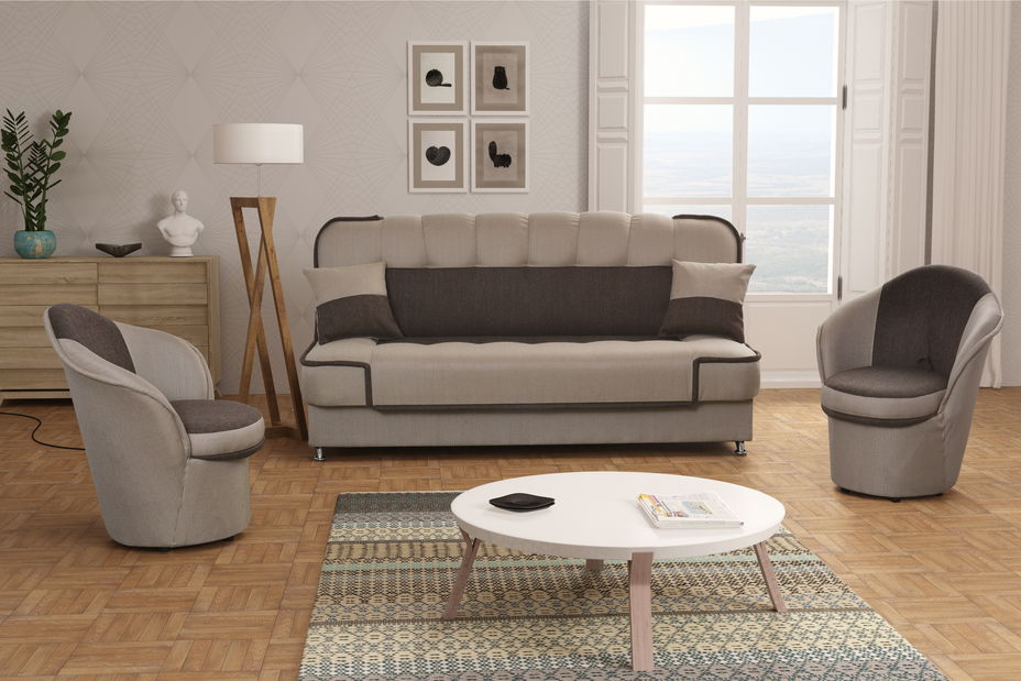 Sedací souprava Patrik 3R+1+1 (hnědá + béžová)