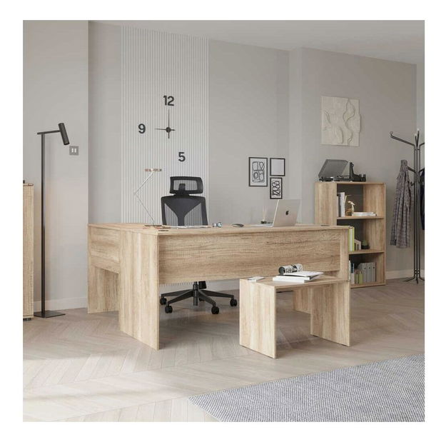 Rohový PC stolek Raven (ořech světlý)