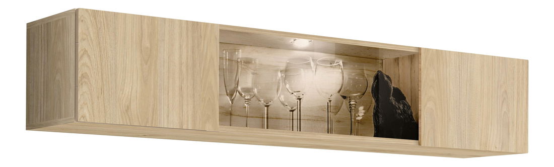 Nástěnná vitrína Ferryhill HJ FY 52 (dub jackson hickory) (s osvětlením)