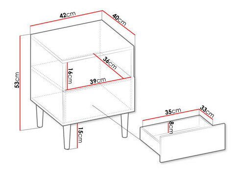 Noční stolek Sarlana 1SZ (černá)