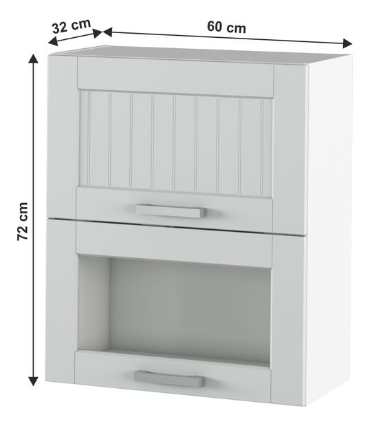 Horní kuchyňská skříňka Janne Typ 8 (světle šedá + bílá)