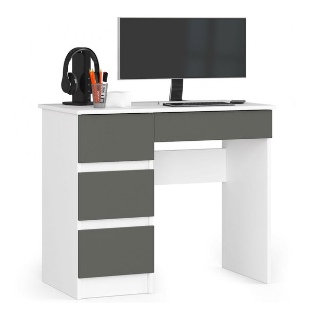 PC stůl Alineadas (bílá + grafit)