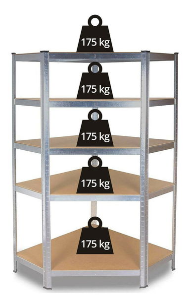 Rohový regál Rubia 2 (stříbrná)