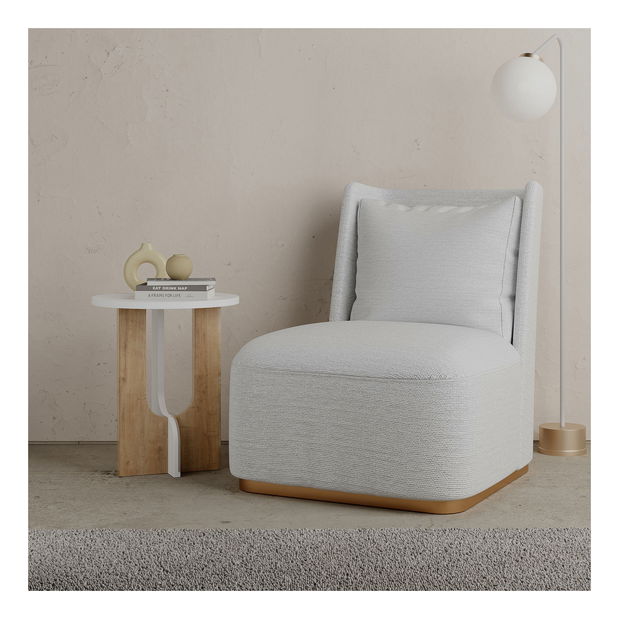 Příruční stolek Leilani ( bílá + dub)