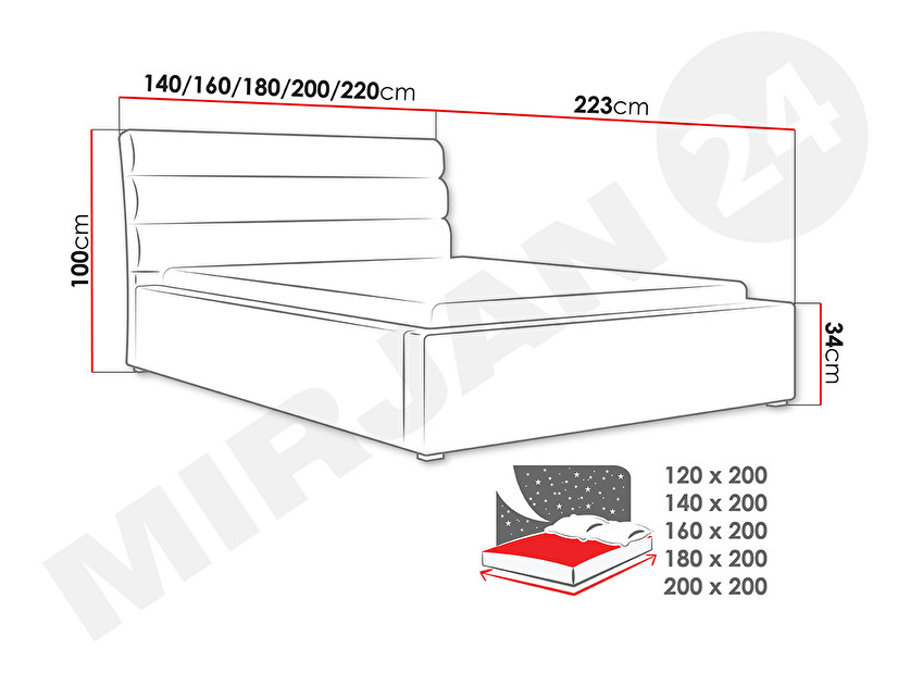 Manželská postel 200 cm Exor (s roštem) * výprodej