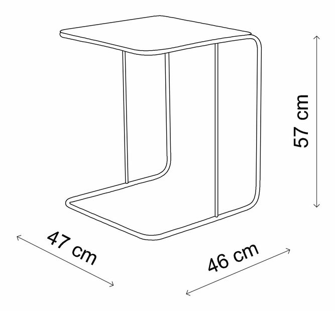 Příruční stolek Sintuanta A (zlatá)