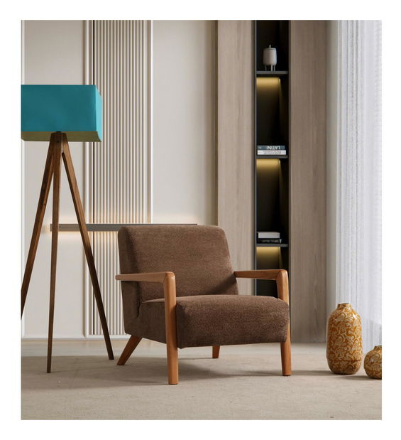 Křeslo Lykeno (hnědá + ořech)