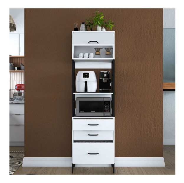 Policová skříň Jenaretta 135 (bílá)