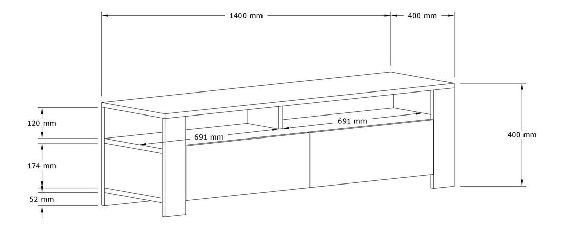 TV stolek/skříňka Cody (dub safírový)
