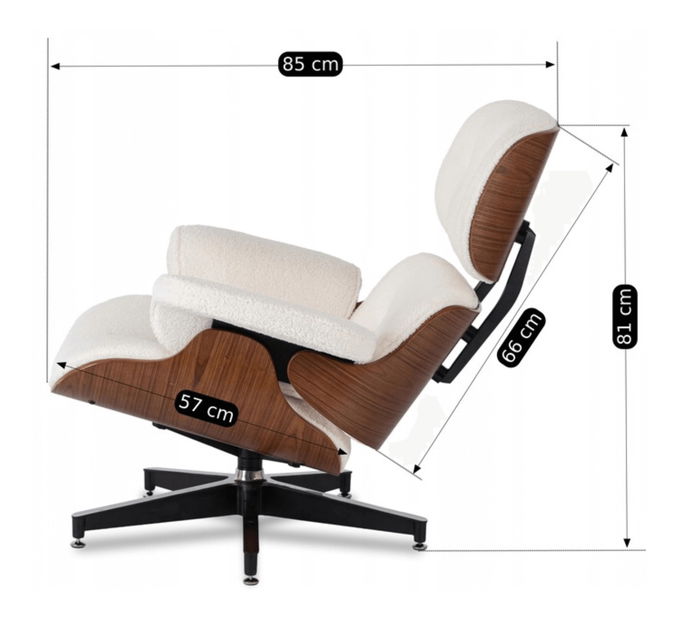  Křeslo s podnožkou Procesion (bílá)