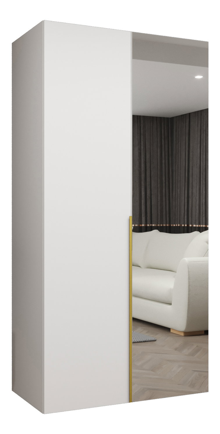 Šatní skříň 100 cm Alice 2 (bílá + zlatá)