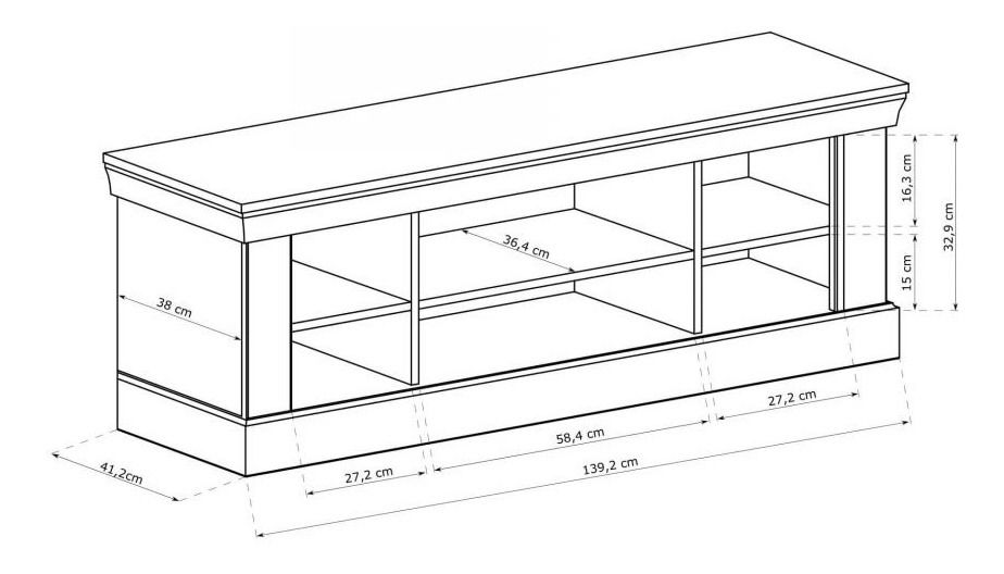 TV skříňka/stolek Atena 04 (craft zlatý)