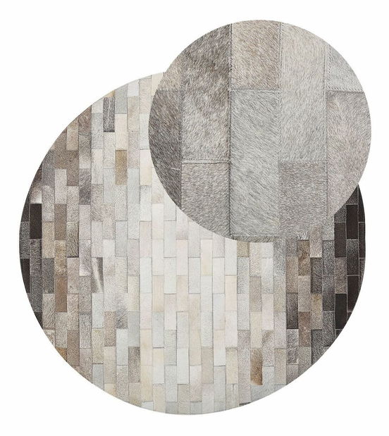 Koberec 140 cm DARAL (kulatý) (hnědá + béžová)