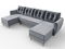 Rohová sedačka ve tvaru U Palermo (šedá) (L)