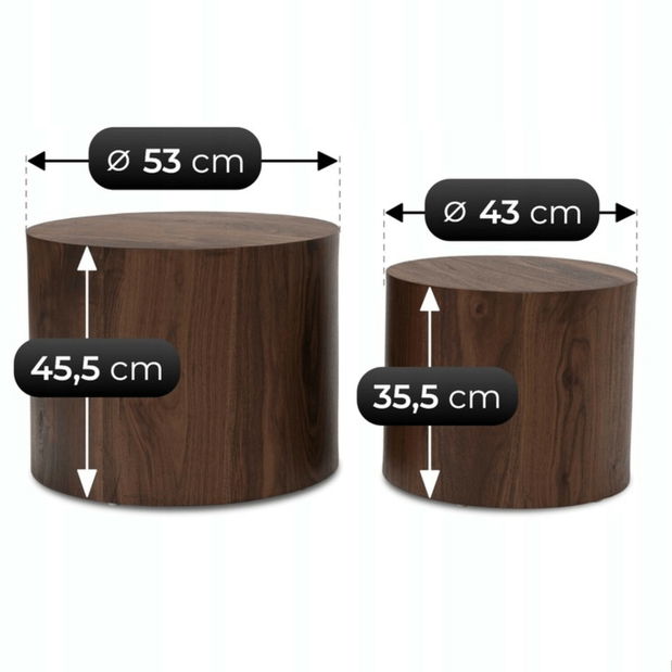 Set 2 ks konferenčních stolků Liloo (ořech)