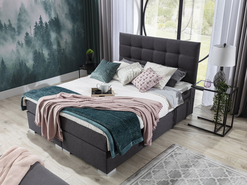 Boxspring postel 160 cm Irma 01 (černá)