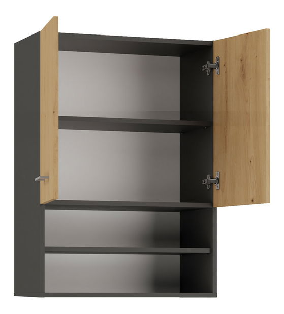 Závěsná koupelnová skříňka Perdieron 1 (antracit + dub artisan)