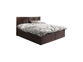 Manželská postel Boxspring 140 cm Fade 3 (tmavě hnědá) (s matrací a úložným prostorem)