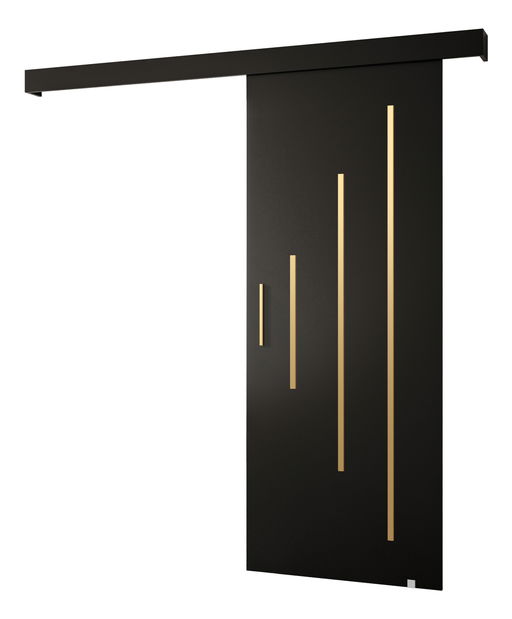 Posuvné dveře 90 cm Sharlene Y (beton + černá matná + stříbrná)