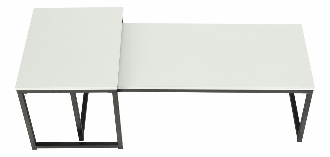 Set 2 ks konferenčních stolků Kastty typ 2 (bílá + černá)
