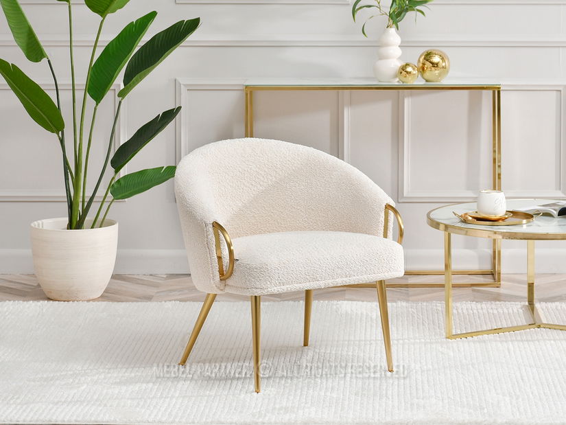 Křeslo Carma F (krémová + zlatá)