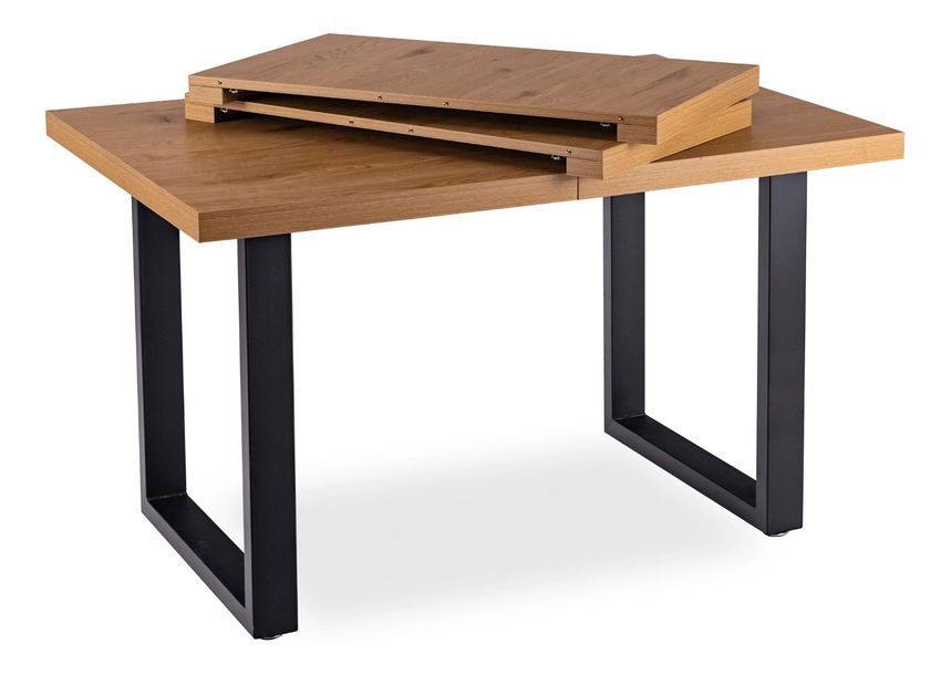 Rozkládací jídelní stůl Tomko (dub zlatý + černá) (pro 6-8 osob)