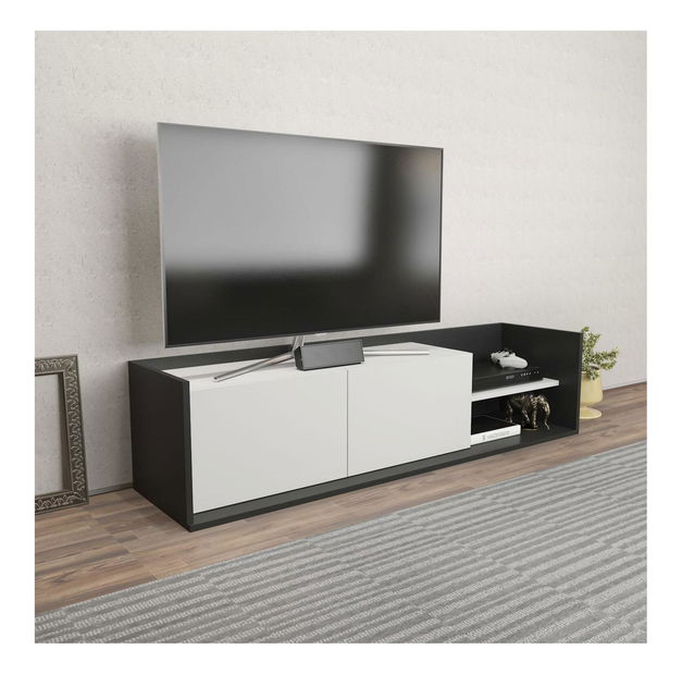 TV skříňka Kruganella (antracit + bílá)