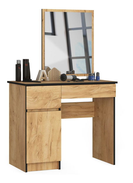 Toaletní stolek Parijat (dub craft) (se zrcadlem) (L)