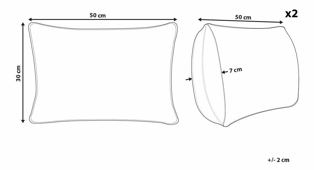 Sada 2 ozdobných polštářů 30 x 50 cm Pulim (béžová)