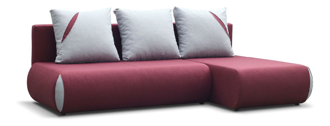 Rohová sedací souprava Clanea (bordó + svetlě šedá) (P)