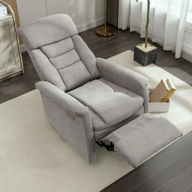 Polohovací křeslo Traste (stříbrná)