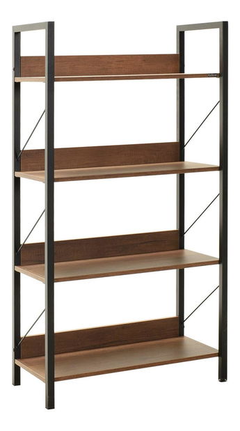 Regál Kaida 5 (ořech + černá)