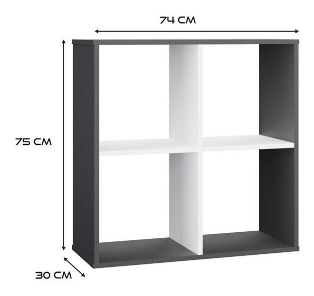 Regál Metros 2 (antracit + bílá)