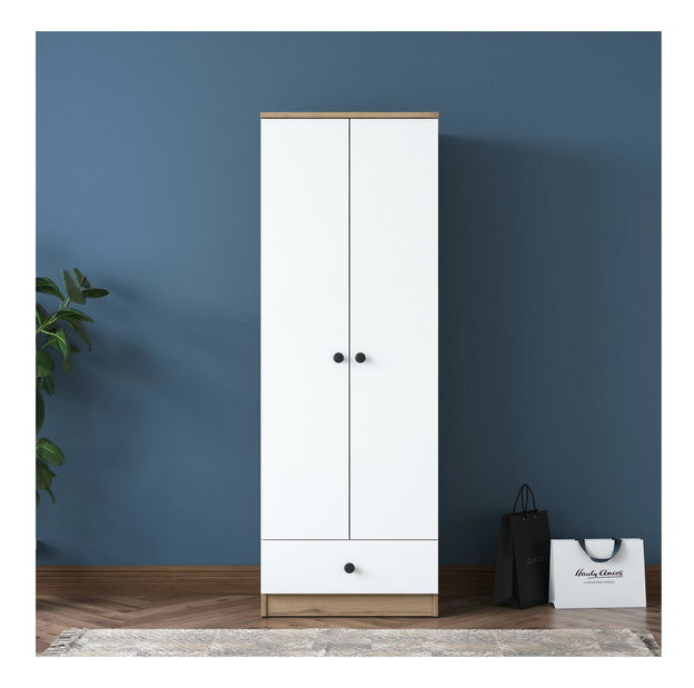 Šatní skříně Bastet 118 (bílá + ořech)