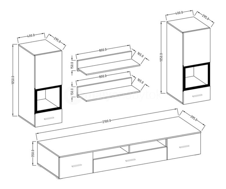 Obývací stěna Sapphire Typ 09 (dub san remo)