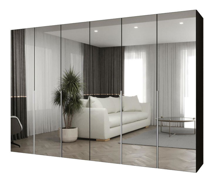 Šatní skříň 300 cm Alice 3 (černá + kašmír)