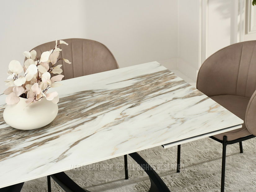 Jídelní stůl Pagina (mramor + černá)