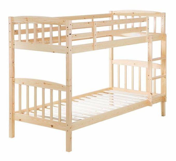 Patrová postel 90 cm REWIND (s roštem) (světlé dřevo)