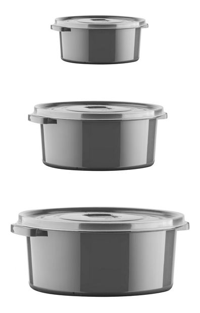 Sada úložných dóz na potraviny (12 ks.) Silence (antracitová) *výprodej