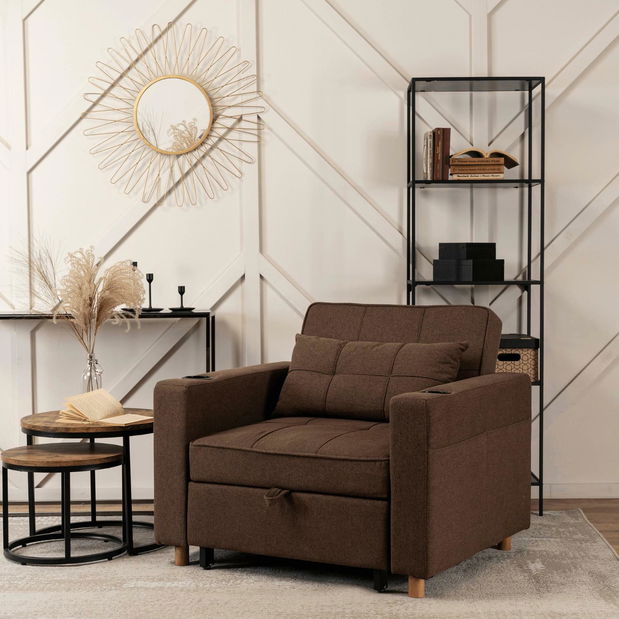 Rozkládací křeslo Suspendida (hnědá)