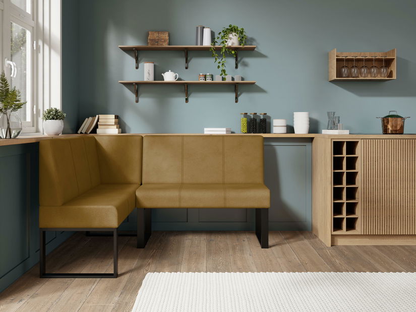 Rohová lavice Bernio 130x170 (hořčičná) (L)